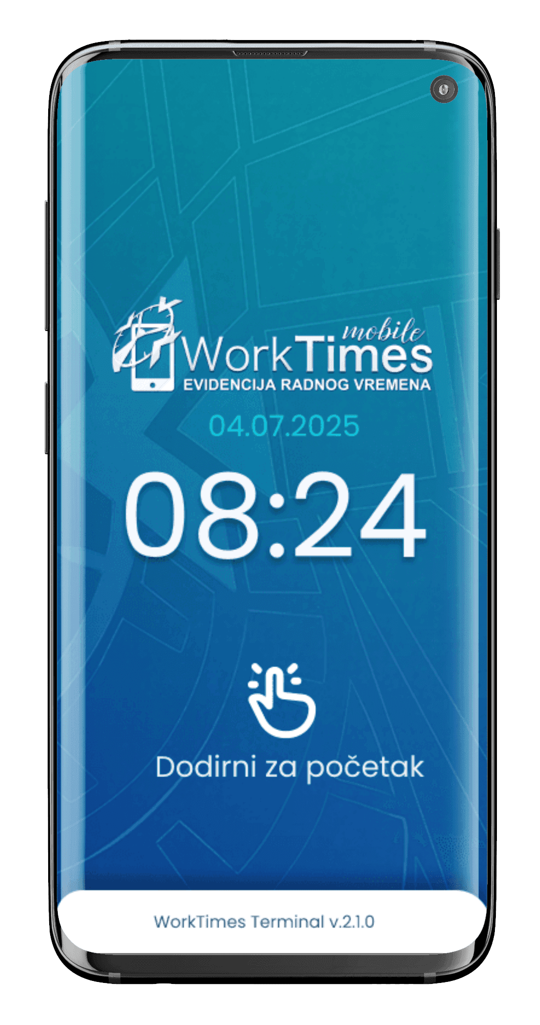 WorkTimes Mobile aplikacija na Android mobitelu